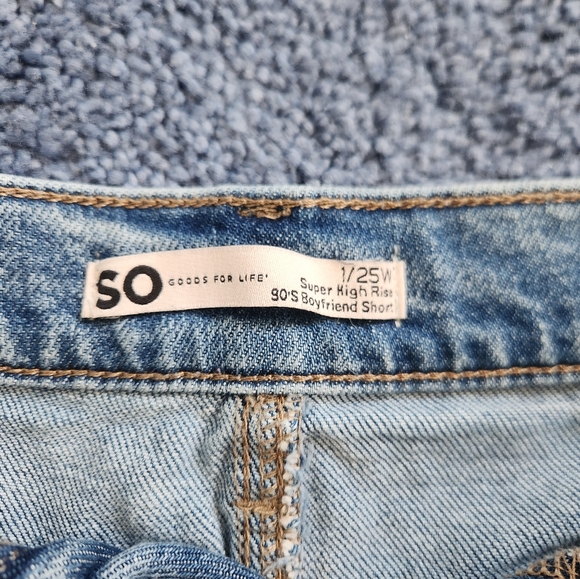 SO super high rise distressed jean shorts sz 1 - Picture 2 of 3